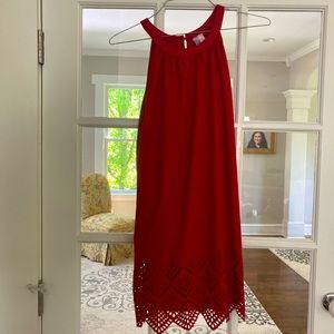 S Red, Suede like Alya Cutout At Hem Dress